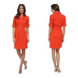 Michael Kors new with tag NWT burnt orange shirt dress boilersuit jumpsuit dress
